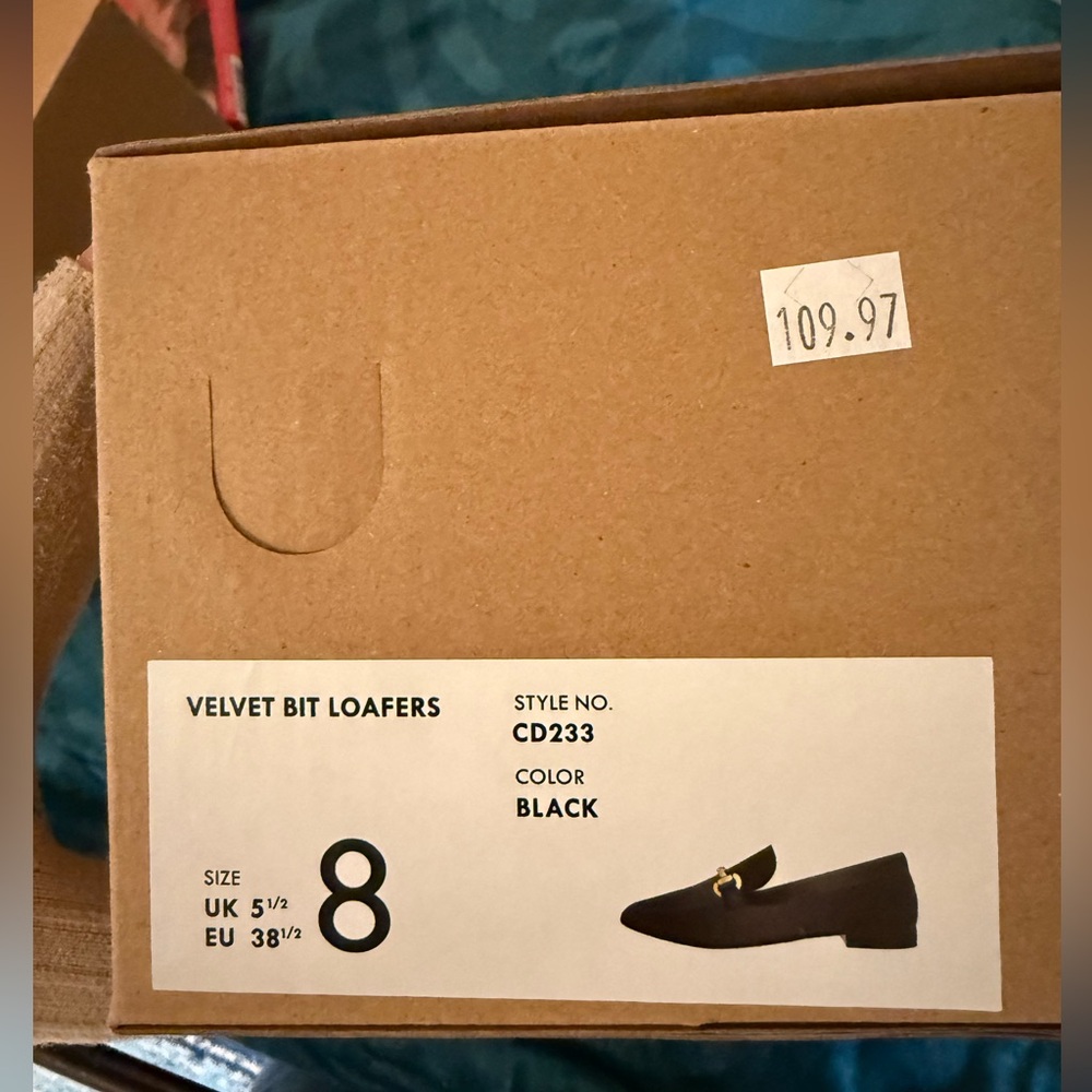 J. Crew- Velvet Bit Loafers, Black, Size 8 - Picture 5 of 7